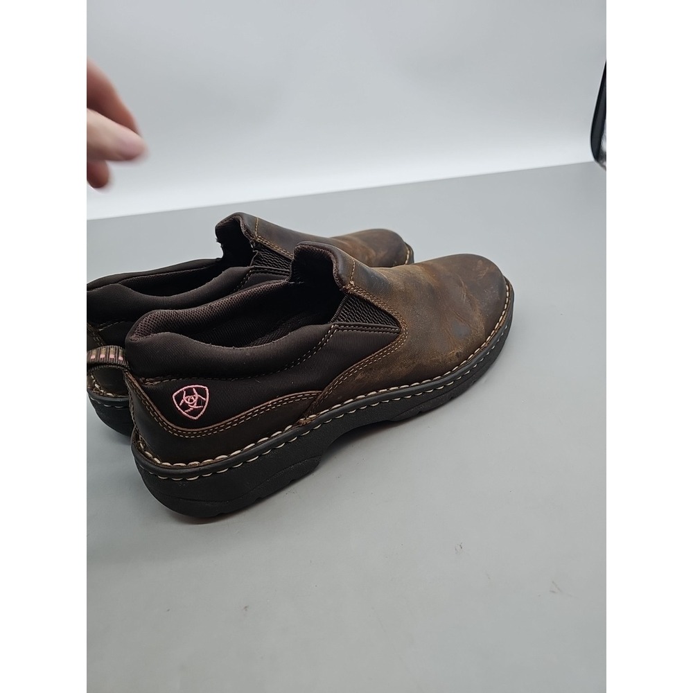 Ariat Traverse Shoes Womens Size 10B Western‎ Brown Slip On 4LR Comfort Workwear - Picture 3 of 8